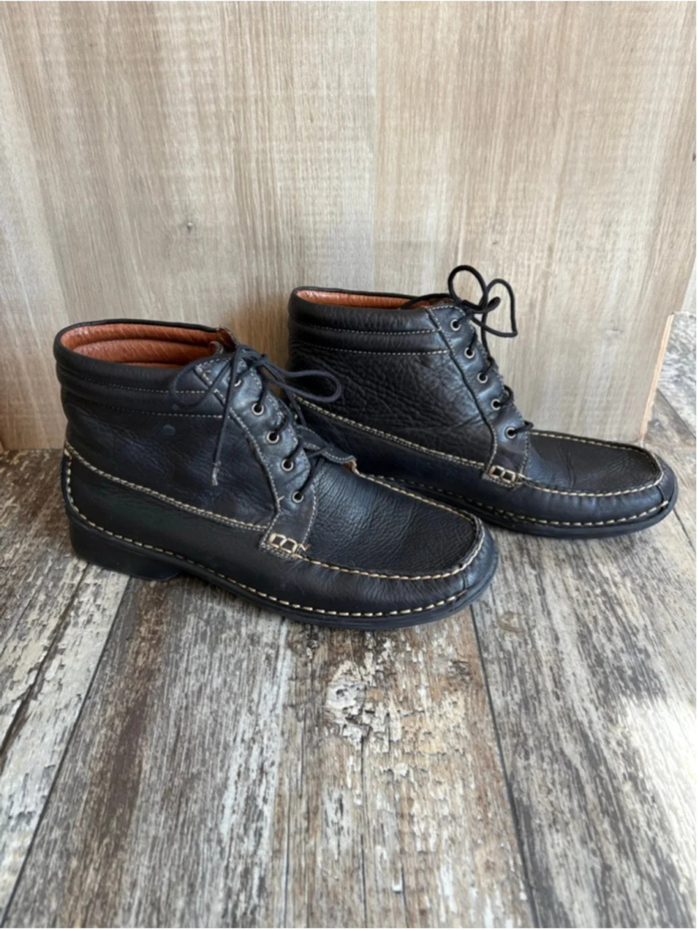 Hush Puppies Lincoln Leather Lace-Up Ankle Boots Men’s Size 9